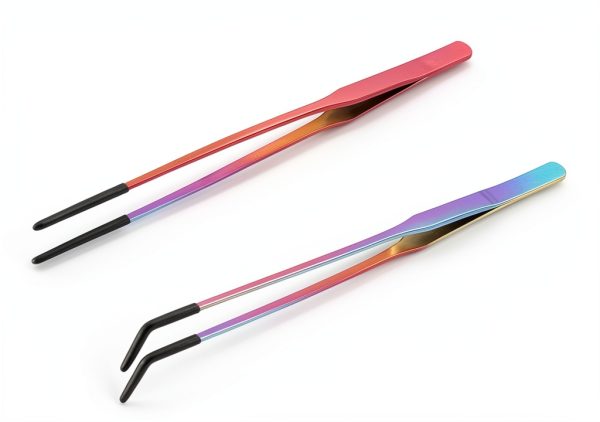 Stainless Steel Reptile Feeding Tweezers QianXi 10.6" Curved Set-6