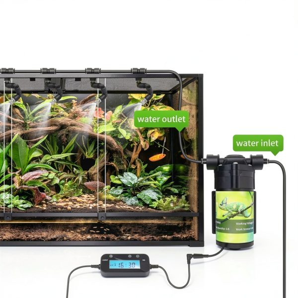 Reptile Mister System, External Timer & 360° Adjustable Nozzle, Humidifier for Reptiles, Amphibians, Rainforest Plants and Aquariums-5