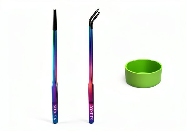 Stainless Steel Reptile Feeding Tongs sonluk 10.62" Colorful Set Bowl-1