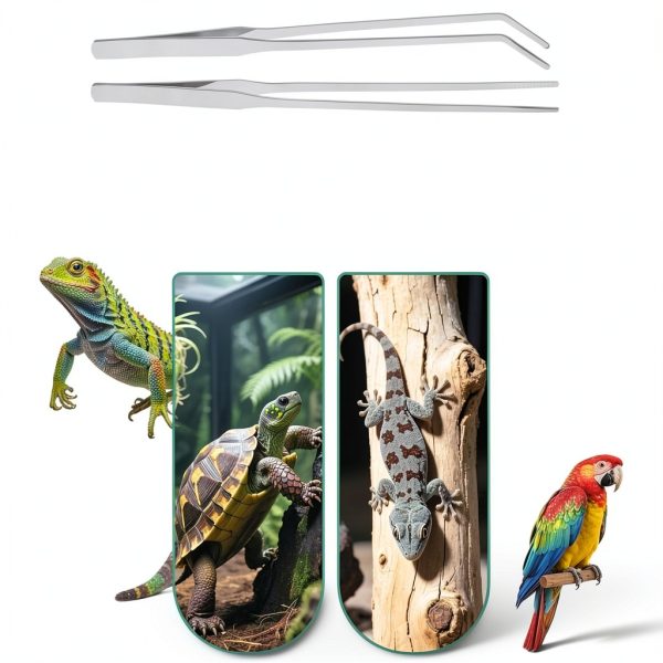 Syn-zer 2PCS Stainless Steel Reptile Feeding Tongs for Snakes Lizards-6