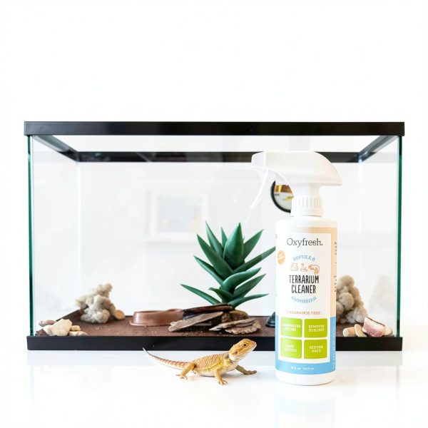Oxyfresh Premium Terrarium Cleaner – Professional Amphibian and Reptile Terrarium Smell Eliminator – Safe & Quickly Removes Waste & Odors – Streak Free Glass – Bleach Free-3