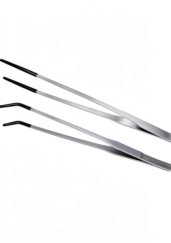 VraySang 10.6 inch Steel Reptile Feeding Tongs Straight Curved Pair-4