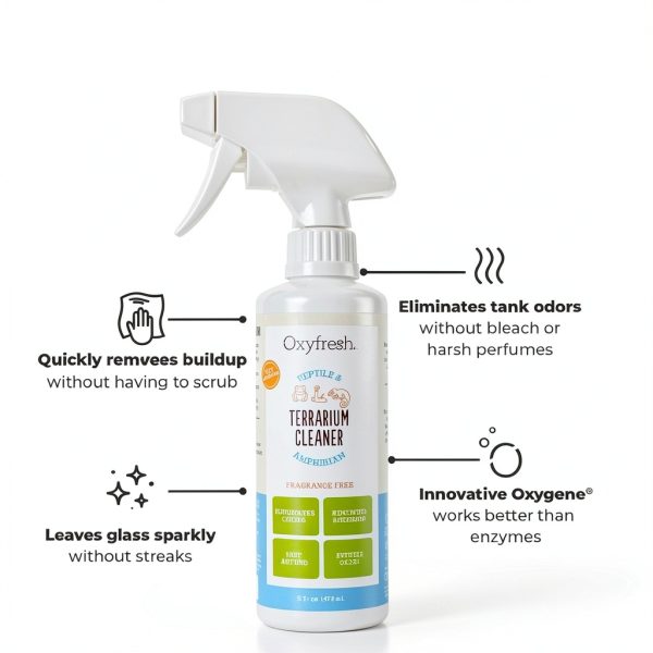 Oxyfresh Premium Terrarium Cleaner – Professional Amphibian and Reptile Terrarium Smell Eliminator – Safe & Quickly Removes Waste & Odors – Streak Free Glass – Bleach Free-2
