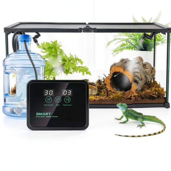 Automatic Reptile Mister for Reptile Tank Smart Reptiles Mister System with Timer 360° Nozzles,Slient Terrarium Misting System Humidifier for Chameleons,Snakes,Frogs Smart Spray Control-4