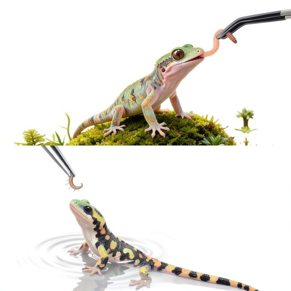 2 Pcs Extra Long Stainless Steel Reptile Feeding Tongs 10.6 IN with Soft Rubber Tip – Straight & Curved Tweezers for Bearded Dragon, Tank Accessories, Lizards, Terrarium, Aquarium, Leopard Gecko-3