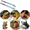 Stainless Steel Reptile Feeding Tongs sonluk 10.62" Colorful Set Bowl-6