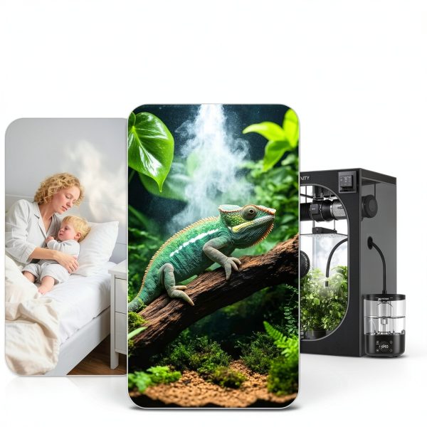 Reptile Humidifier Fogger for Terrariums, Timer Function, 1 Gallon, Adjustable Fog Volume, Ideal for Bearded Dragons, Lizards, Geckos, Snakes, Tortoises, Remote Control-1