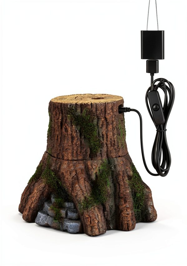 REPTIZOO Reptile Humidifier Fogger, Tree Trunk Humidifier with Top Mist Outlet, 1000ml Detachable Terrarium Humidifier Reptile Misting System Terrarium Decoration-1