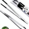 VraySang 10.6 inch Steel Reptile Feeding Tongs Straight Curved Pair-0