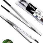 VraySang 10.6 inch Steel Reptile Feeding Tongs Straight Curved Pair-0