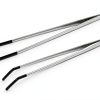 2 Pack Extra Long Stainless Steel Reptile Feeding Tongs with Rubber Tip - 10.6" Straight And Curved Long Tweezers for Aquariums, Feeder for Beard Dragons, Lizard and Snakes (Silver)-1